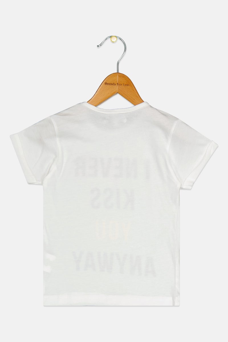 Overkids Toddlers Girl Graphic Print Short Sleeve Top, White - Image 2
